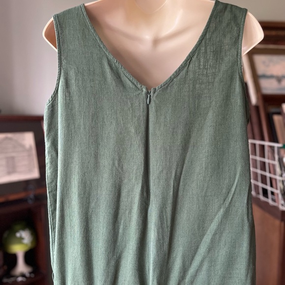 LA LIDA OLIVE GREEN XL JUMPER ZIPPER BACK POCKETS ONE PIECE JUMPER NWT - Picture 5 of 12